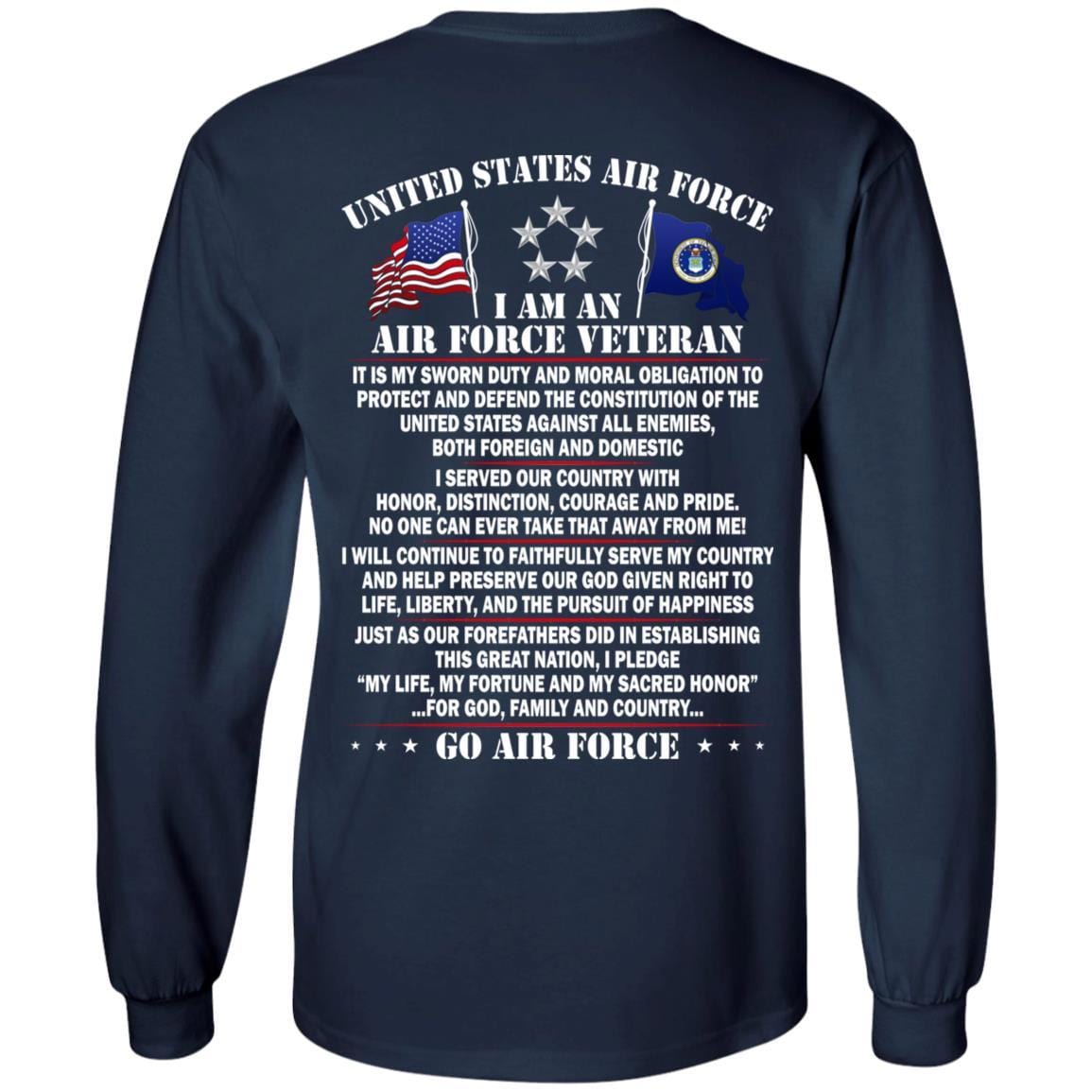 US Air Force O-10 General of the Air Force GAF O10 General Officer Ranks - Go Air Force T-Shirt On Back-TShirt-USAF-Veterans Nation