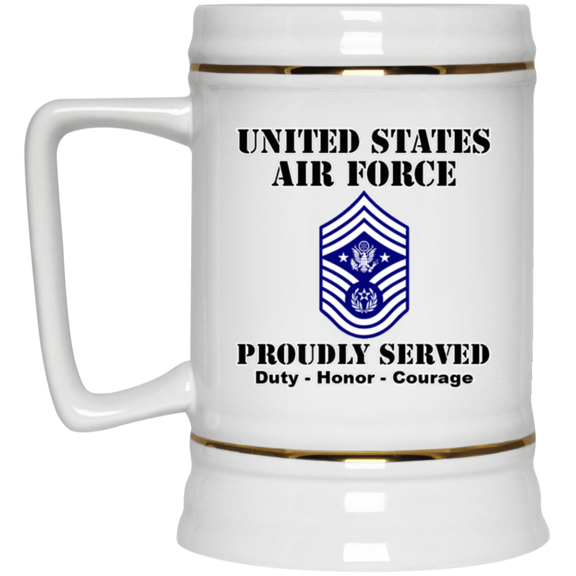 US Air Force E-9 Chief Master Sergeant Of The Air Force E9 CMSAF Noncommissioned Officer (Special) Ranks White Coffee Mug - Stainless Travel Mug-Mug-USAF-Ranks-Veterans Nation