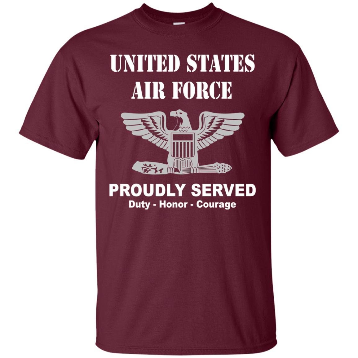 US Air Force O-6 Colonel Col O6 Field Officer Ranks Men Front T Shirt For Air Force-TShirt-USAF-Veterans Nation