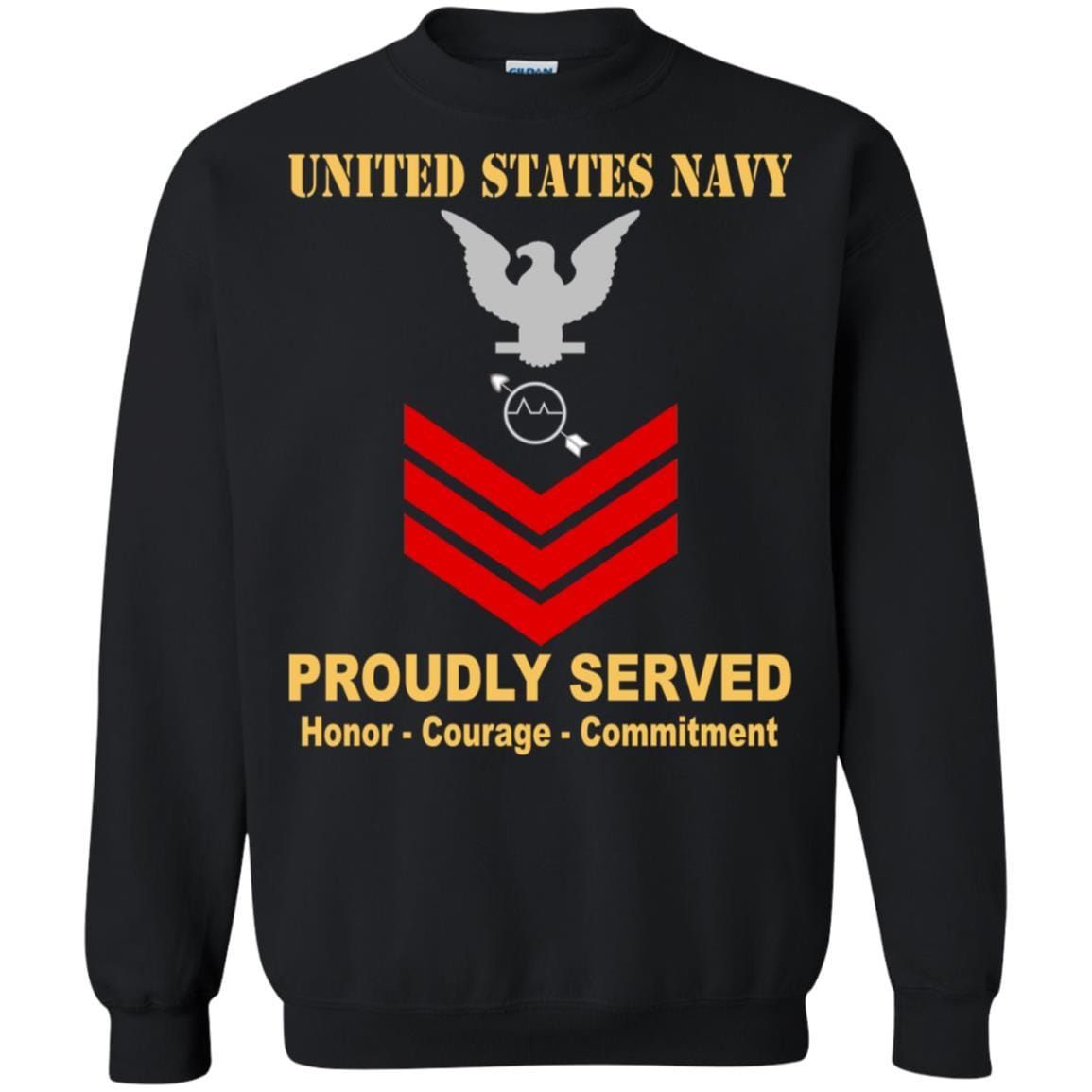 U.S Navy Operations specialist Navy OS E-6 Rating Badges Proudly Served T-Shirt For Men On Front-TShirt-Navy-Veterans Nation