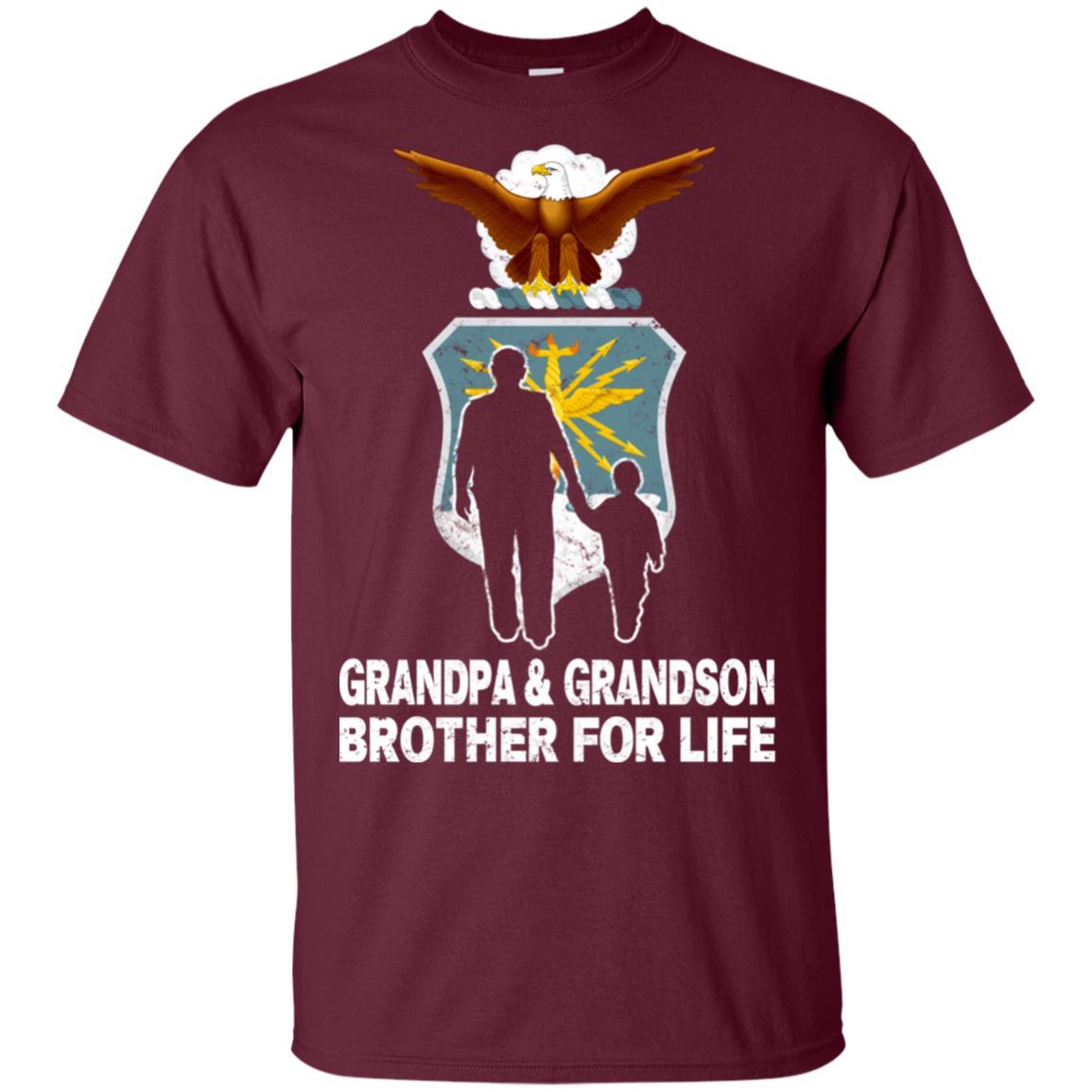 AIR FORCE GRANDPA AND GRANDDAUGHTER ( GRANDSON ) BROTHER FOR LIFE T-Shirt On Front-TShirt-USAF-Veterans Nation