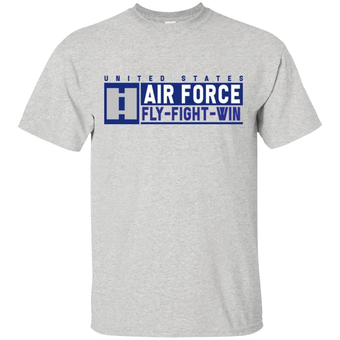 US Air Force O-3 Captain Fly - Fight - Win T-Shirt On Front For Men-TShirt-USAF-Veterans Nation