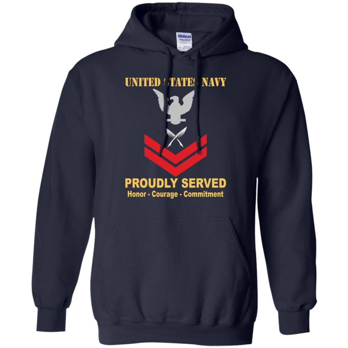 U.S Navy Yeoman Navy YN E-5 Rating Badges Proudly Served T-Shirt For Men On Front-TShirt-Navy-Veterans Nation