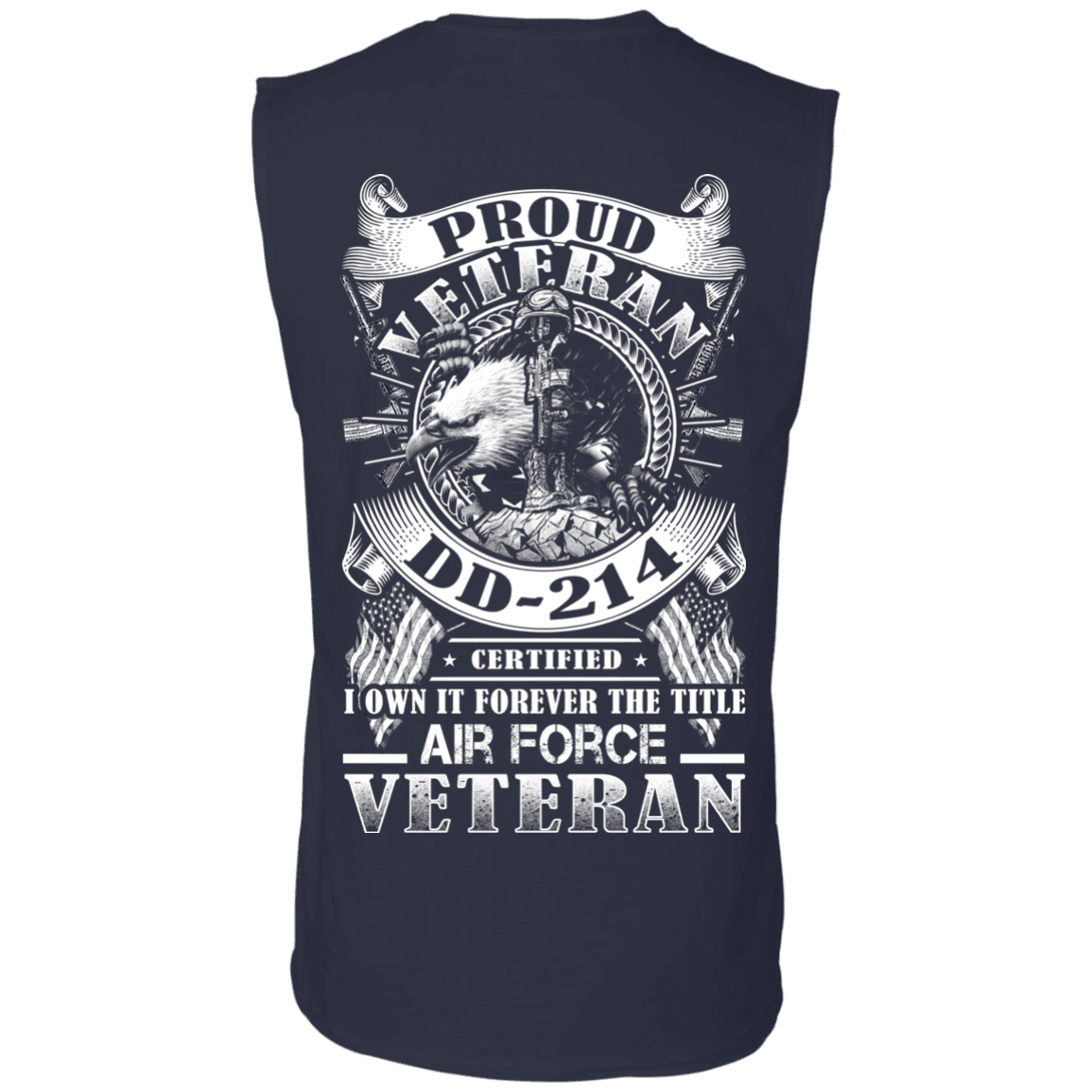 Proud Air Force Veteran DD214 Back T Shirts-TShirt-USAF-Veterans Nation