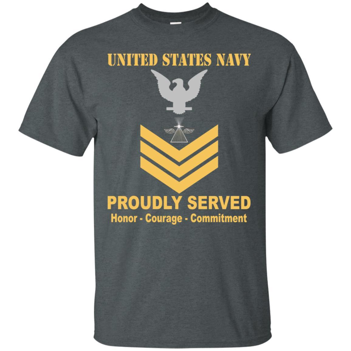 US Navy Photographer's Mate Navy PH E-6 Rating Badges Proudly Served T-Shirt For Men On Front-TShirt-Navy-Veterans Nation