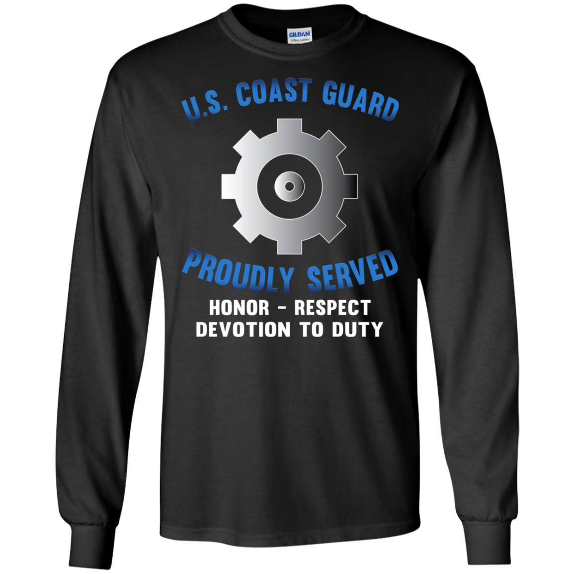 US Coast Guard Machinery Technician MK Logo Proudly Served T-Shirt For Men On Front-TShirt-USCG-Veterans Nation