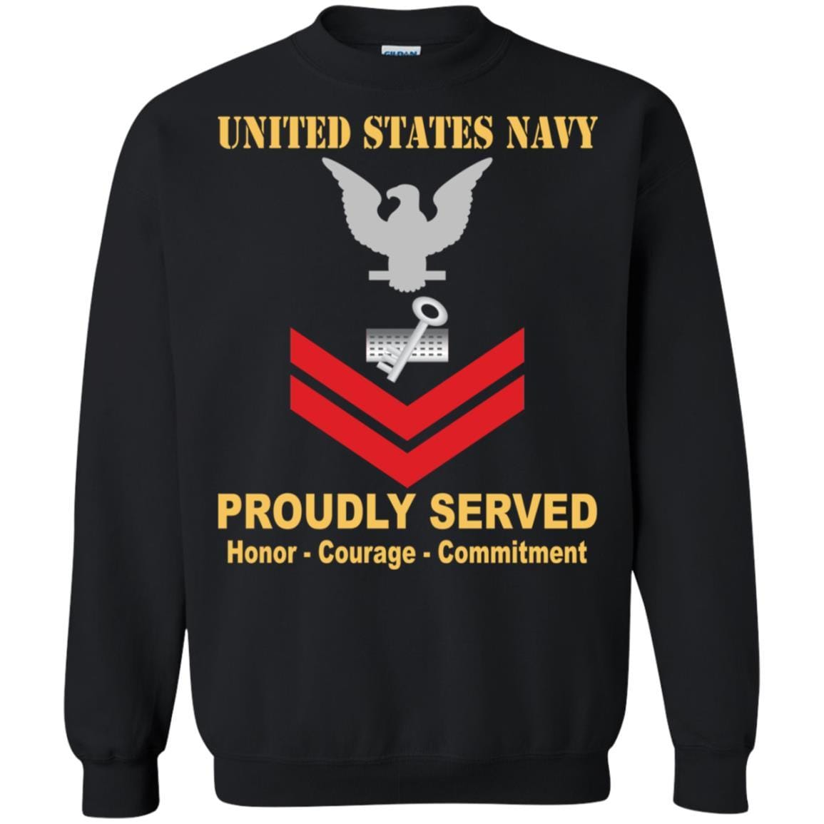 Navy Disbursing Clerk Navy DK E-5 Rating Badges Proudly Served T-Shirt For Men On Front-TShirt-Navy-Veterans Nation