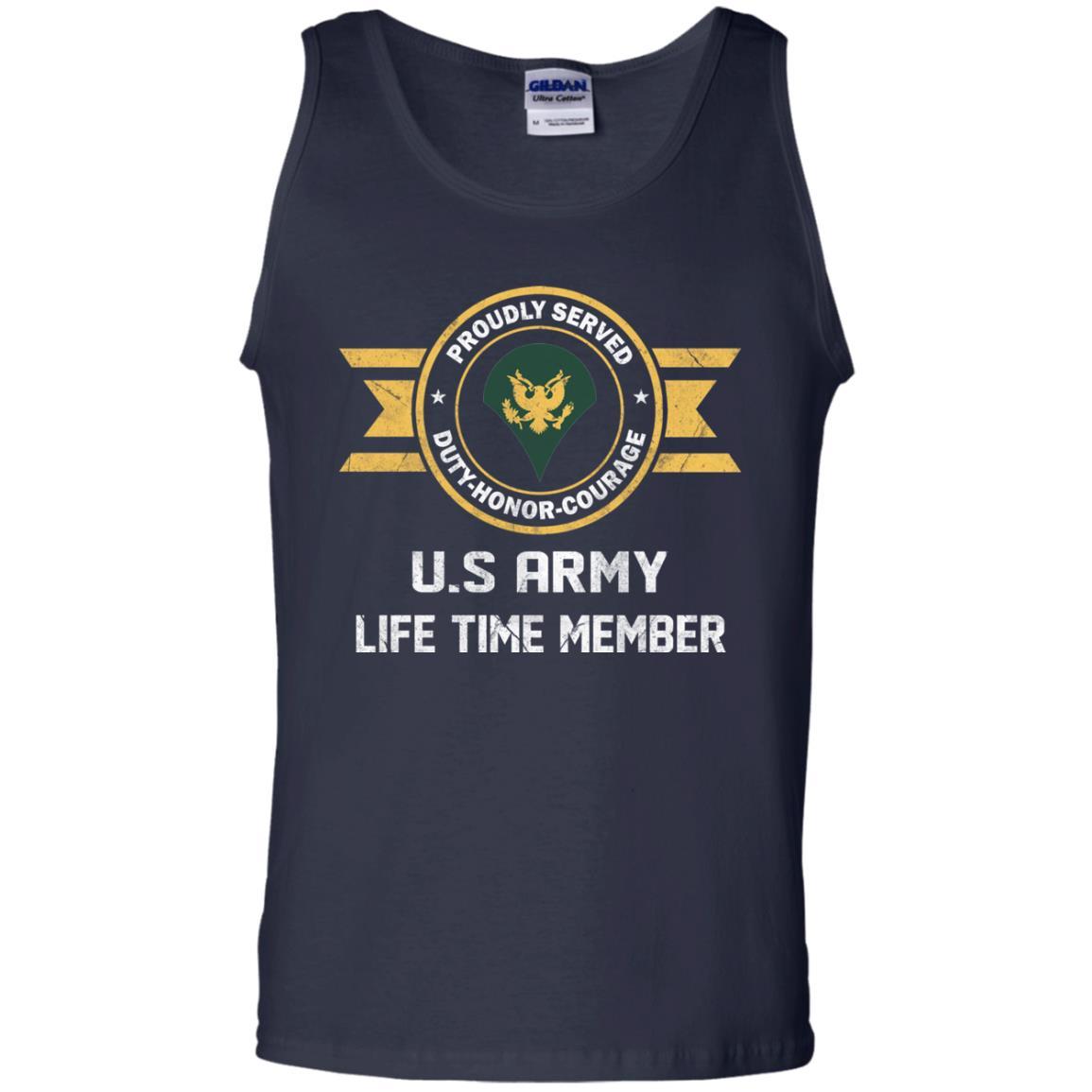 Life Time Member - US Army E-4 SPC E4 Specialist Ranks Men T Shirt On Front-TShirt-Army-Veterans Nation