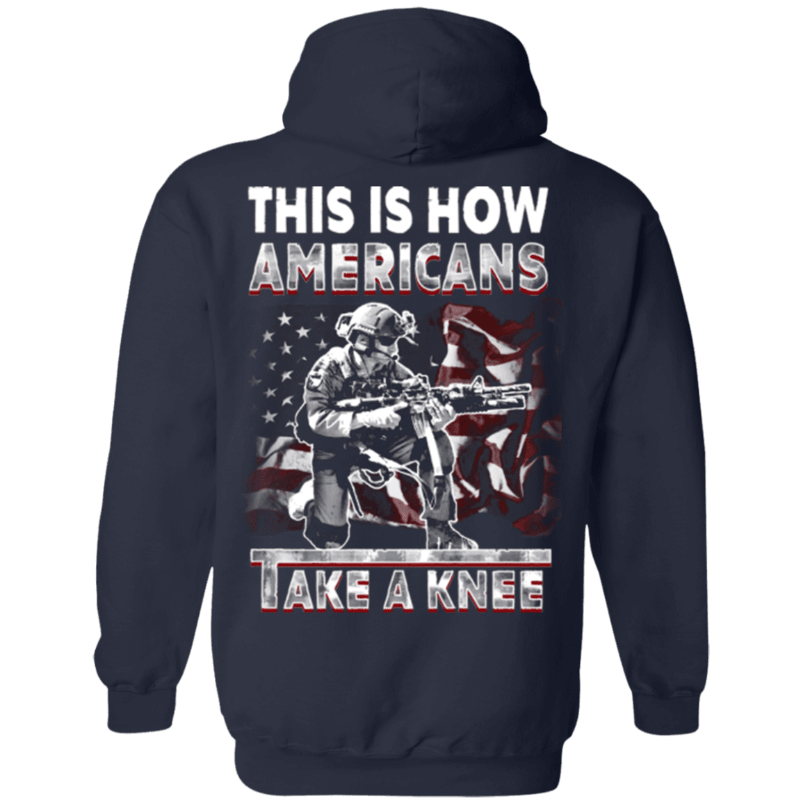 Military T-Shirt "Veteran - This Is How Americans Take A Knee"-TShirt-General-Veterans Nation