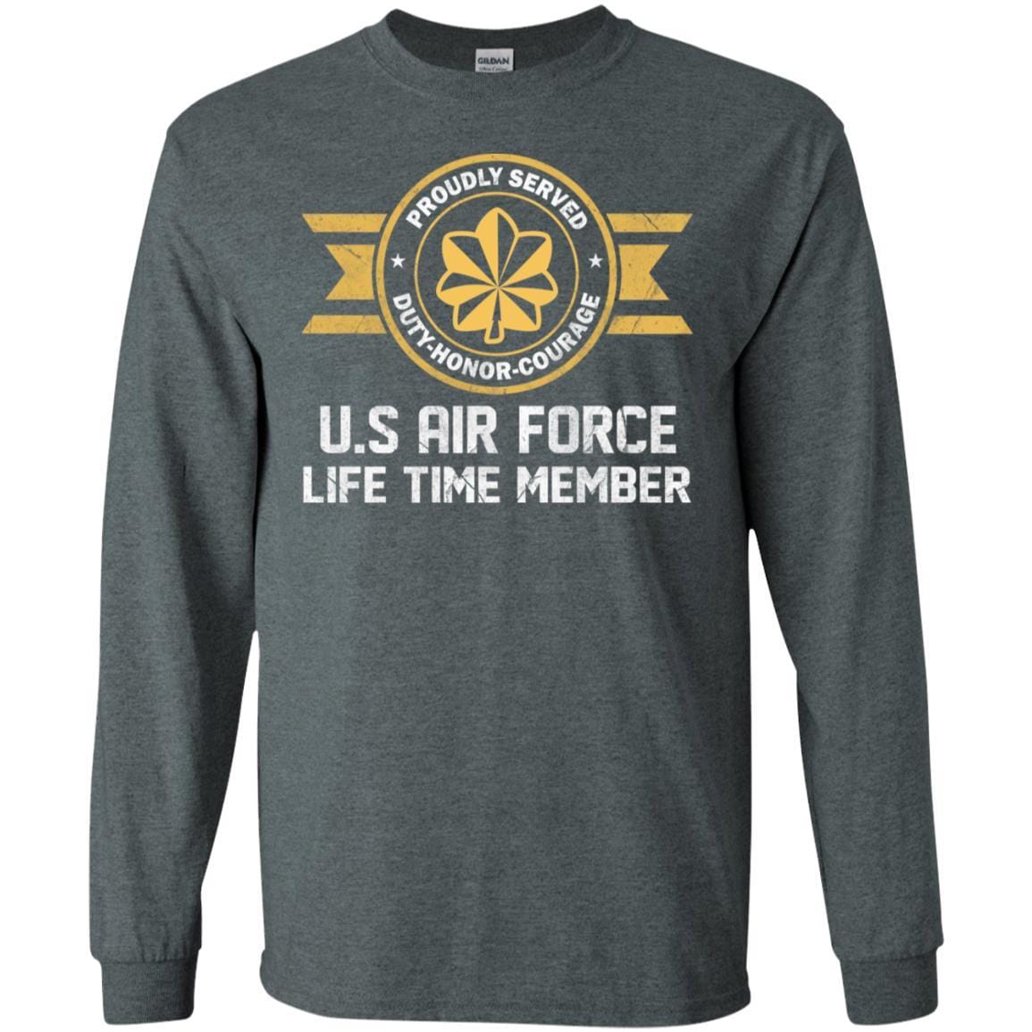 Life time member-US Air Force O-4 Major Maj O4 Field Officer Ranks Men T Shirt On Front-TShirt-USAF-Veterans Nation