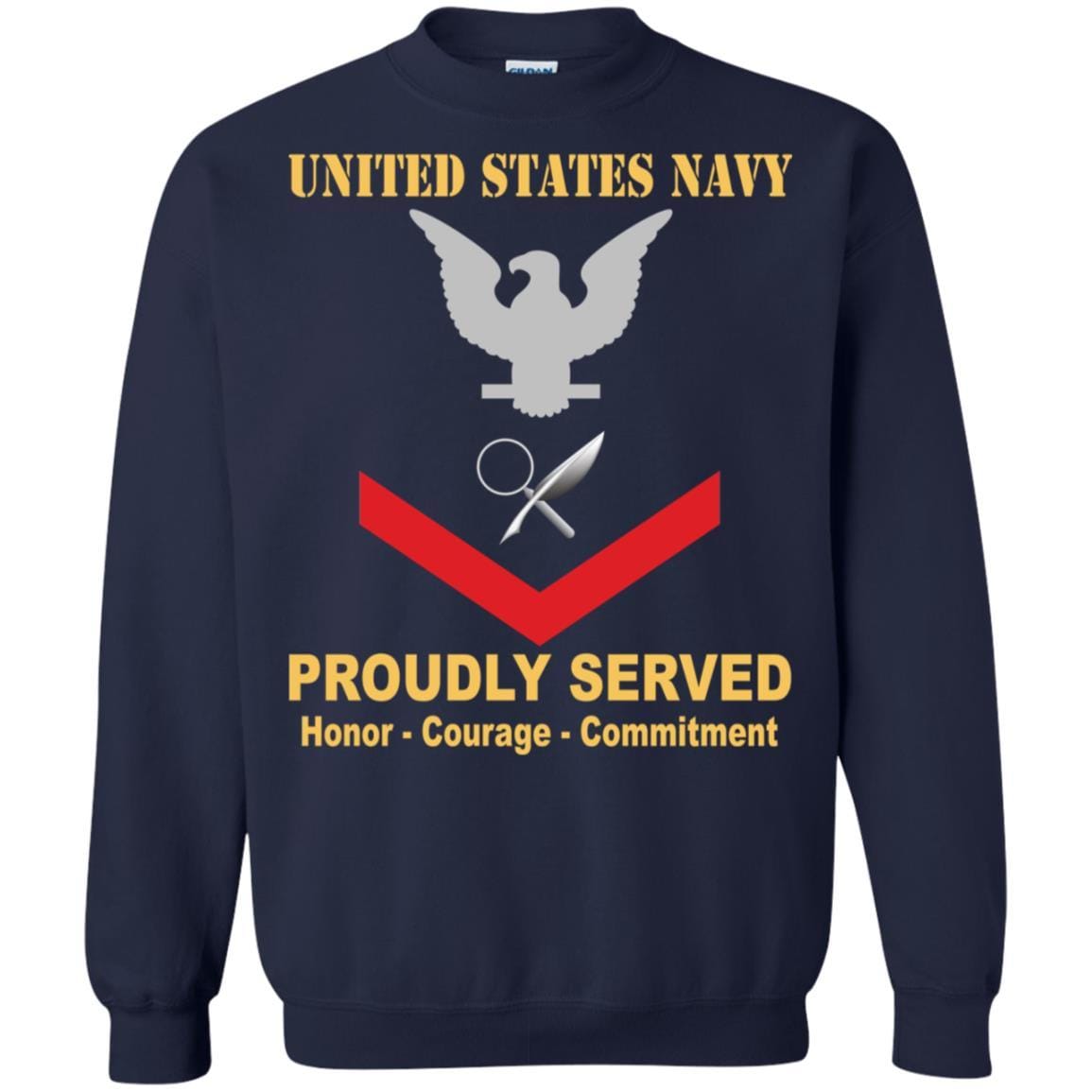 Navy Intelligence Specialist Navy IS E-4 Rating Badges Proudly Served T-Shirt For Men On Front-TShirt-Navy-Veterans Nation