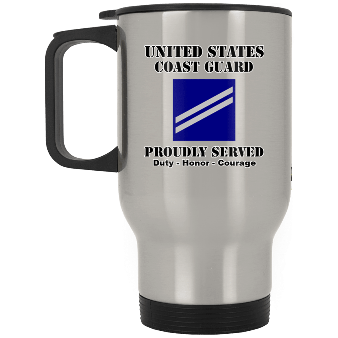 US Coast Guard E-2 Seaman Apprentice E2 SA Seaman Ranks White Coffee Mug - Stainless Travel Mug-Mug-USCG-Collar-Veterans Nation