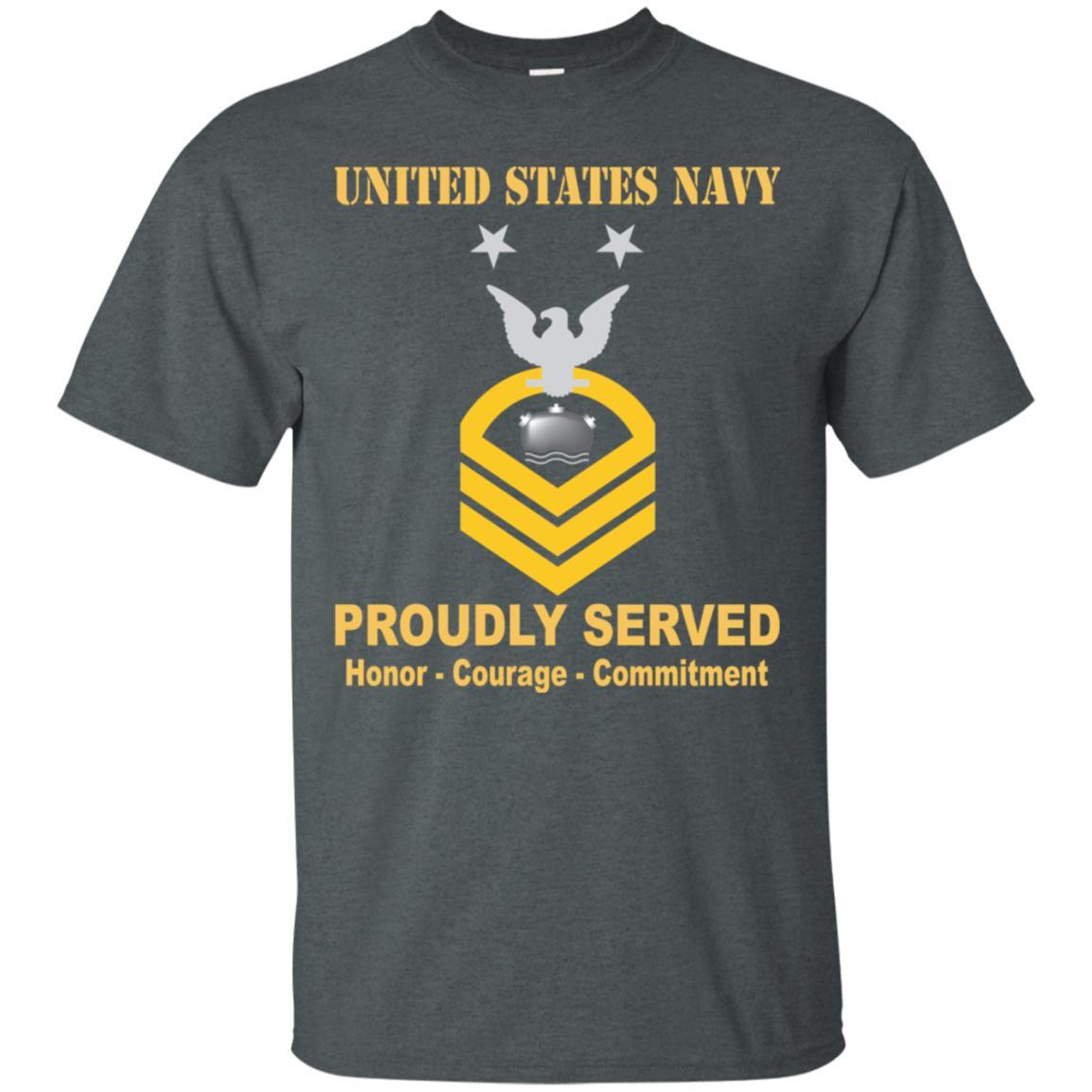 Navy Mineman Navy MN E-9 Rating Badges Proudly Served T-Shirt For Men On Front-TShirt-Navy-Veterans Nation