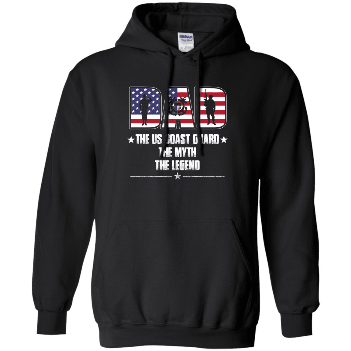 US Coast Guard Legend Dad Front T Shirts-TShirt-USCG-Veterans Nation