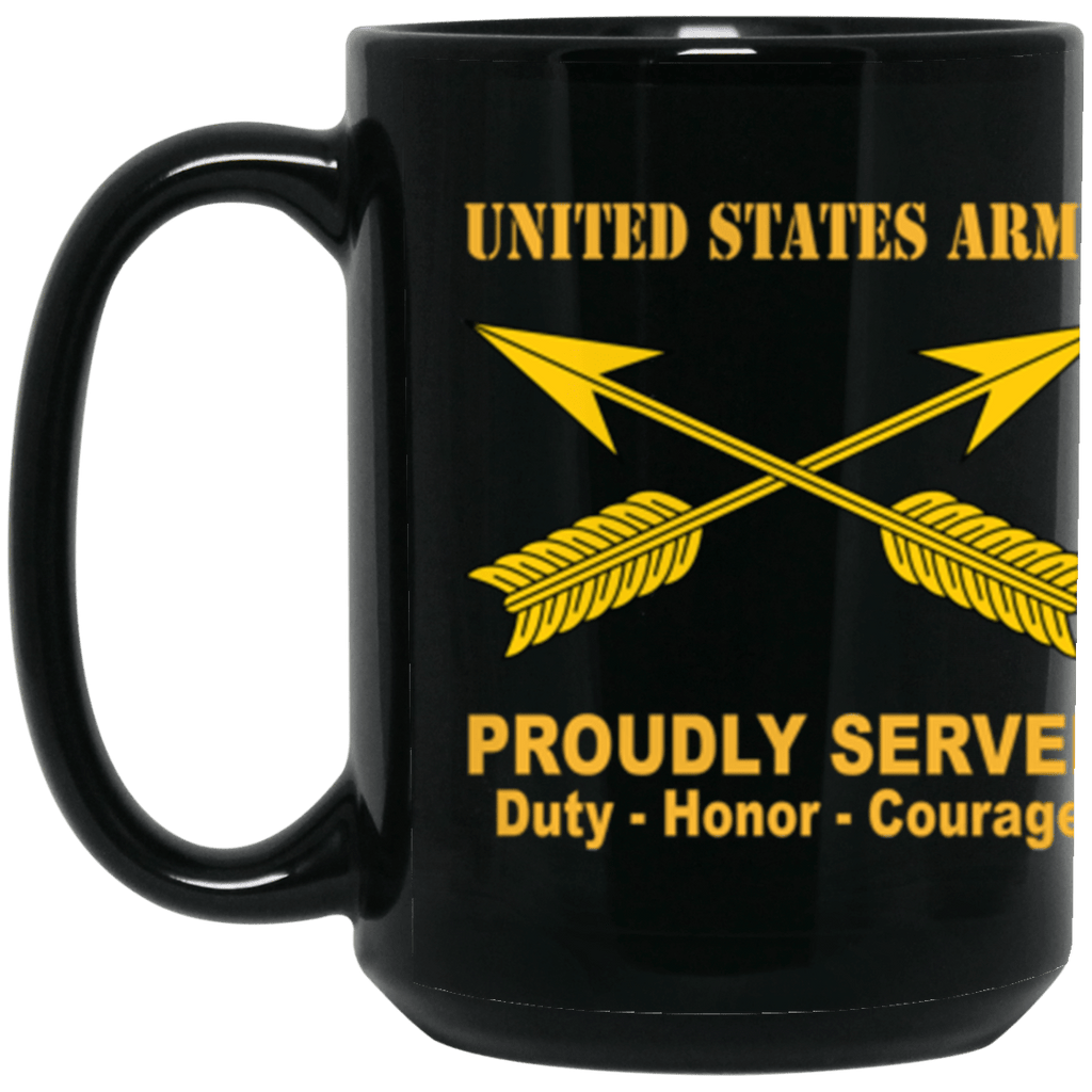 US Army Special Forces Proudly Served Core Values 15 oz. Black Mug-Drinkware-Veterans Nation