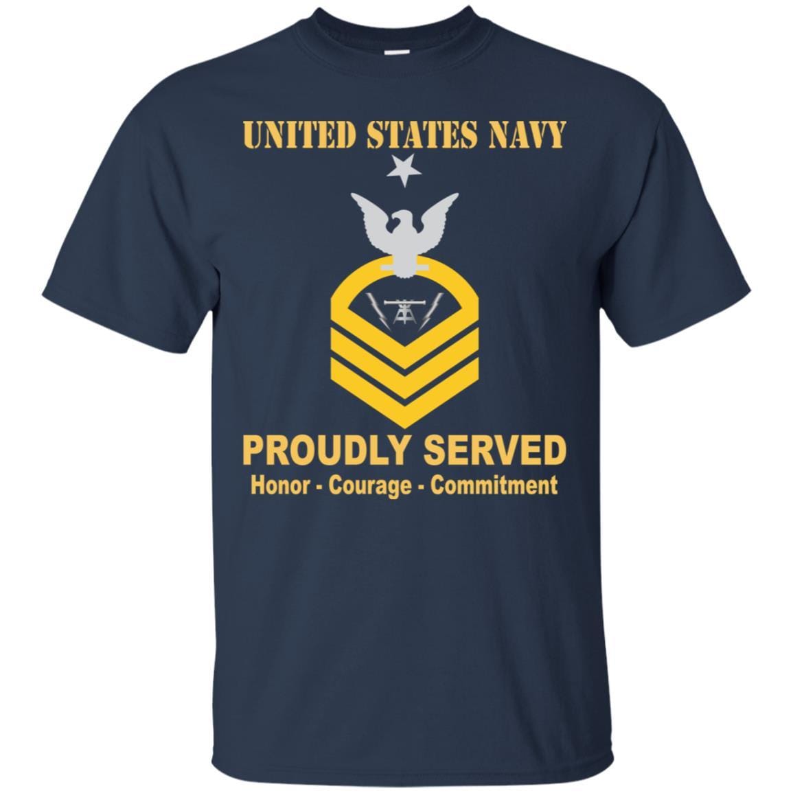 Navy Fire Controlman Navy FC E-8 Rating Badges Proudly Served T-Shirt For Men On Front-TShirt-Navy-Veterans Nation