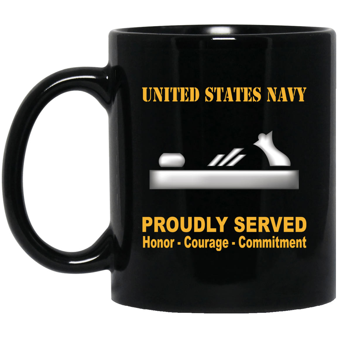 Navy Patternmaker Navy PM Proudly Served Black Mug 11 oz - 15 oz-Mug-Navy-Rate-Veterans Nation