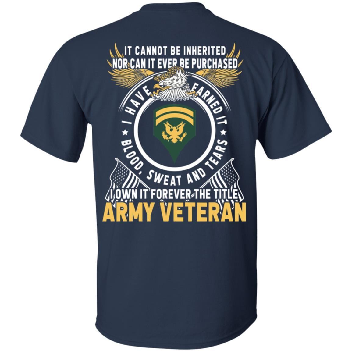 US Army E-6 SPC E6 Specialist Ranks T-Shirt For Men On Back-TShirt-Army-Veterans Nation