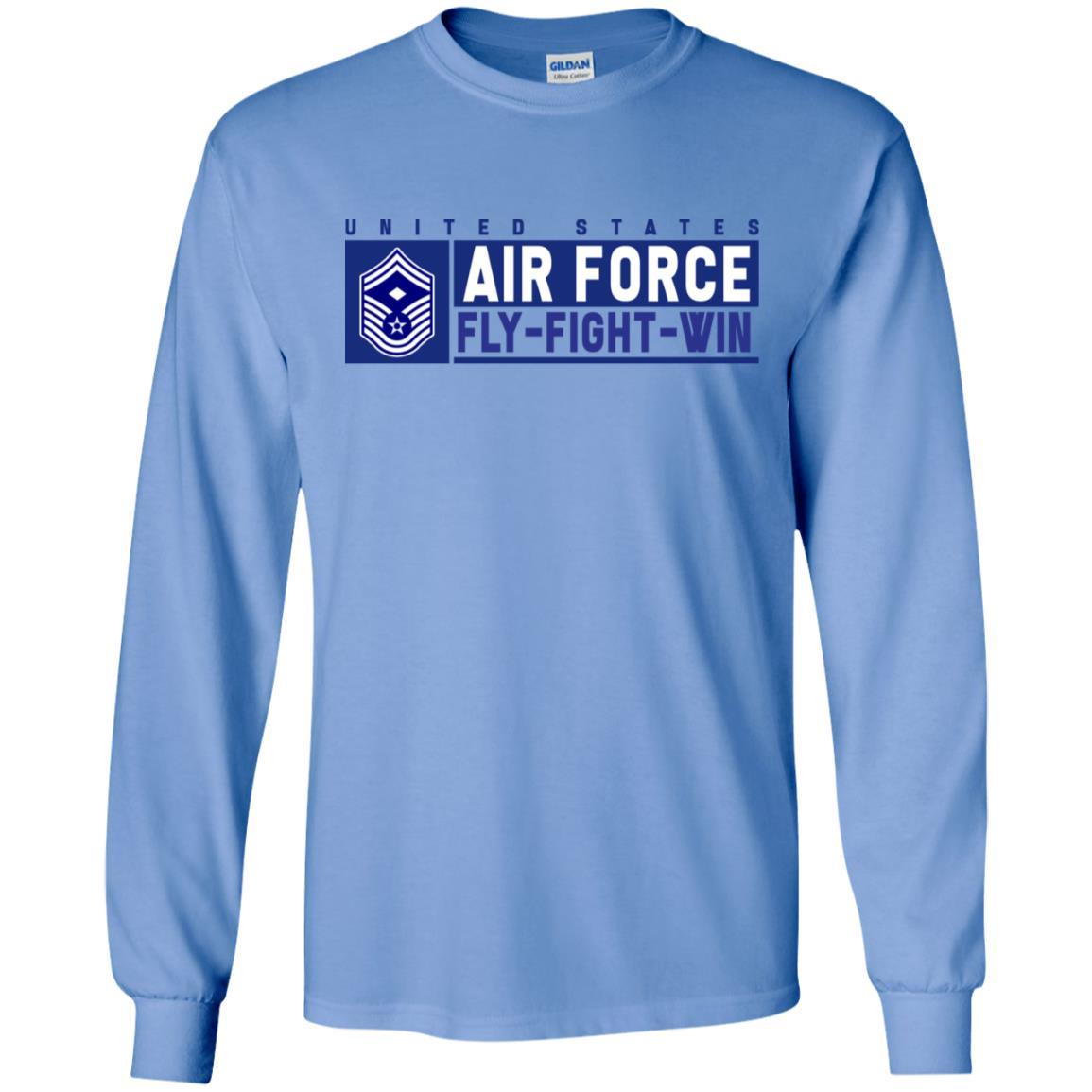 US Air Force E-8 First sergeant Fly - Fight - Win T-Shirt On Front For Men-TShirt-USAF-Veterans Nation