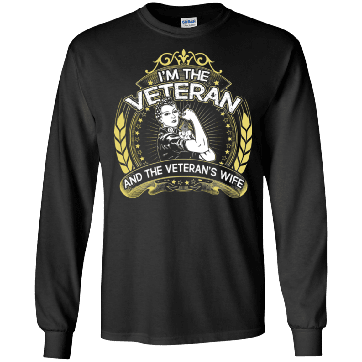 Military T-Shirt "I AM THE VETERAN AND THE VETERAN'S WIFE"-TShirt-General-Veterans Nation