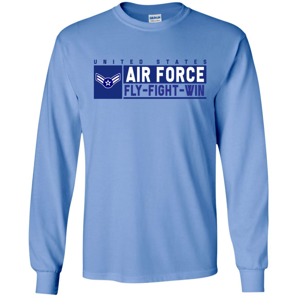 US Air Force E-3 Airman First Class Fly - Fight - Win T-Shirt On Front For Men-TShirt-USAF-Veterans Nation