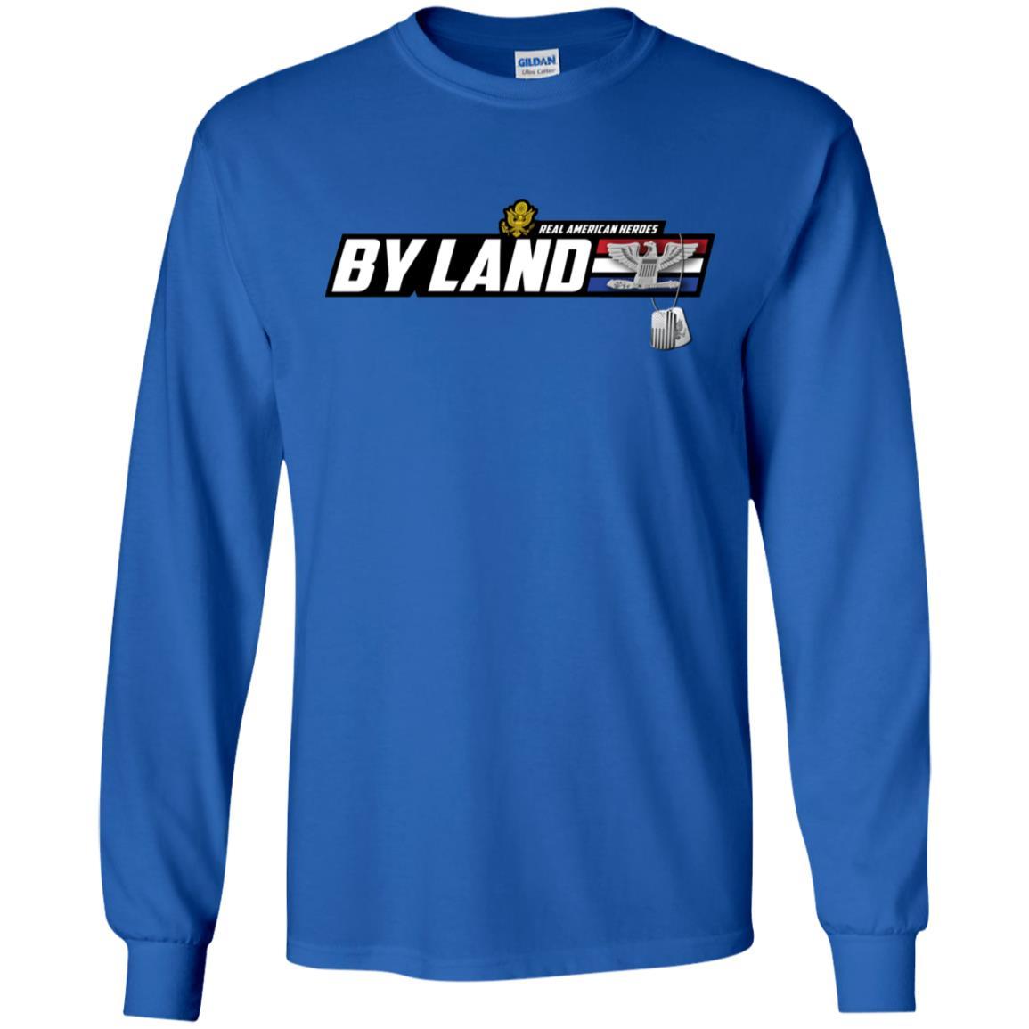 US Army T-Shirt "Real American Heroes By Land" O-6 Colonel(COL) On Front-TShirt-Army-Veterans Nation