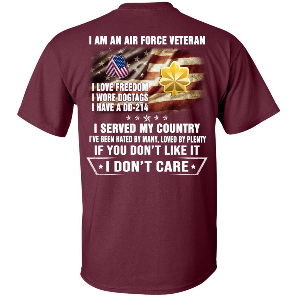 I Am An Air Force O-4 Major Maj O4 Field Officer Ranks Veteran T-Shirt On Back-TShirt-USAF-Veterans Nation