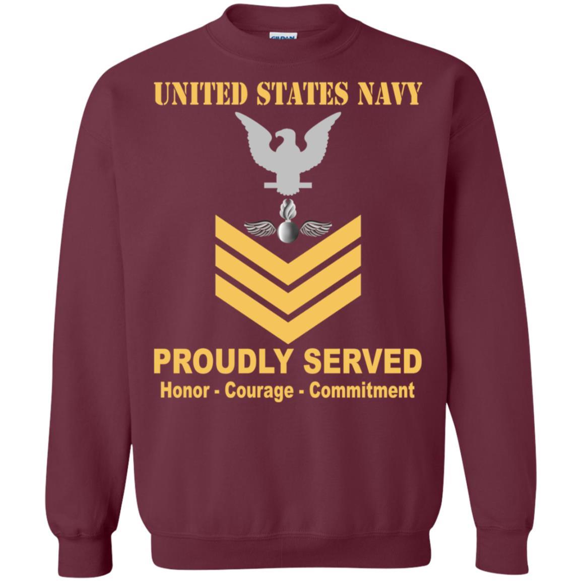 Navy Aviation Ordnanceman Navy AO E-6 Rating Badges Proudly Served T-Shirt For Men On Front-TShirt-Navy-Veterans Nation