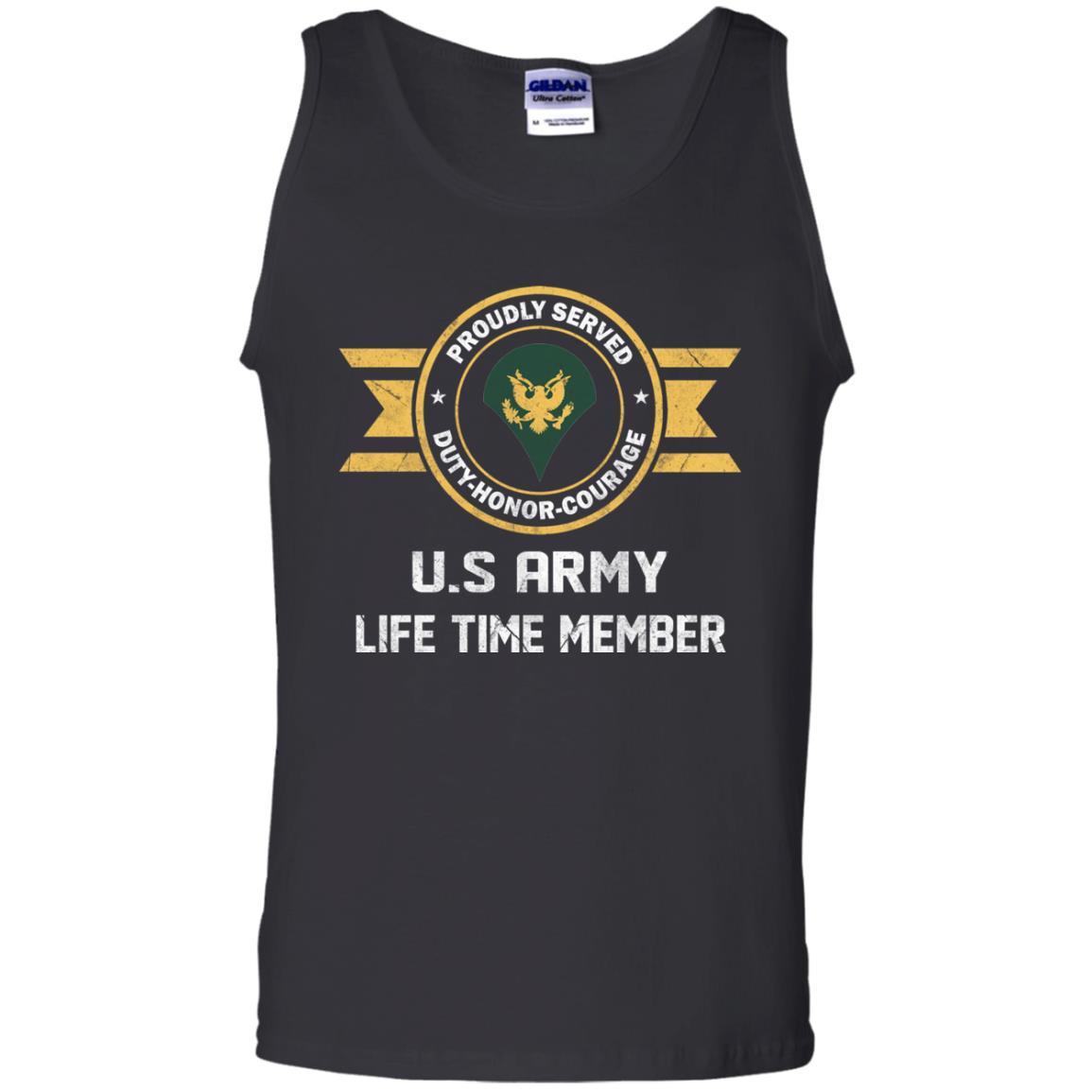 Life Time Member - US Army E-4 SPC E4 Specialist Ranks Men T Shirt On Front-TShirt-Army-Veterans Nation