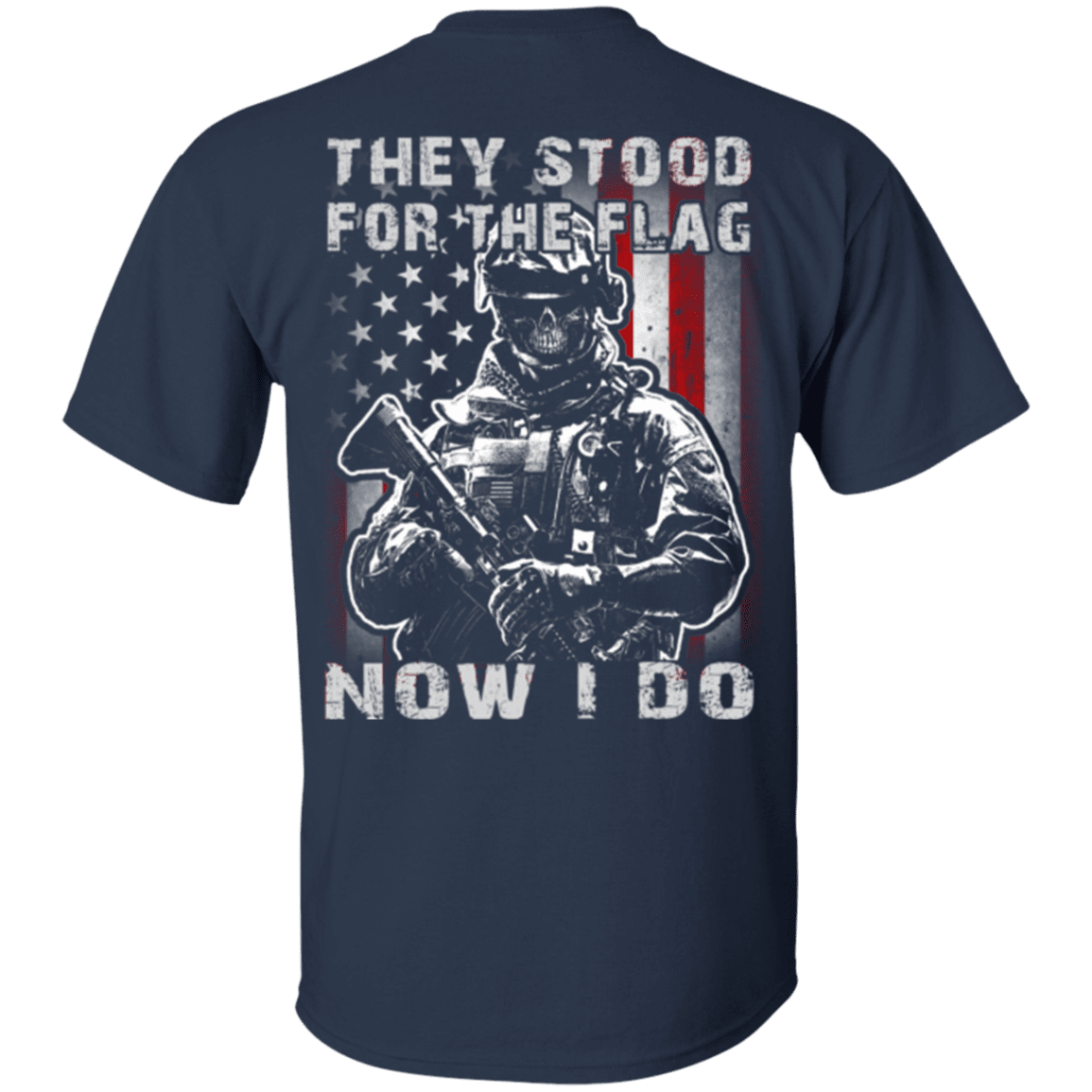 Military T-Shirt "Veteran - They Stood For The Flag Now I Do"-TShirt-General-Veterans Nation