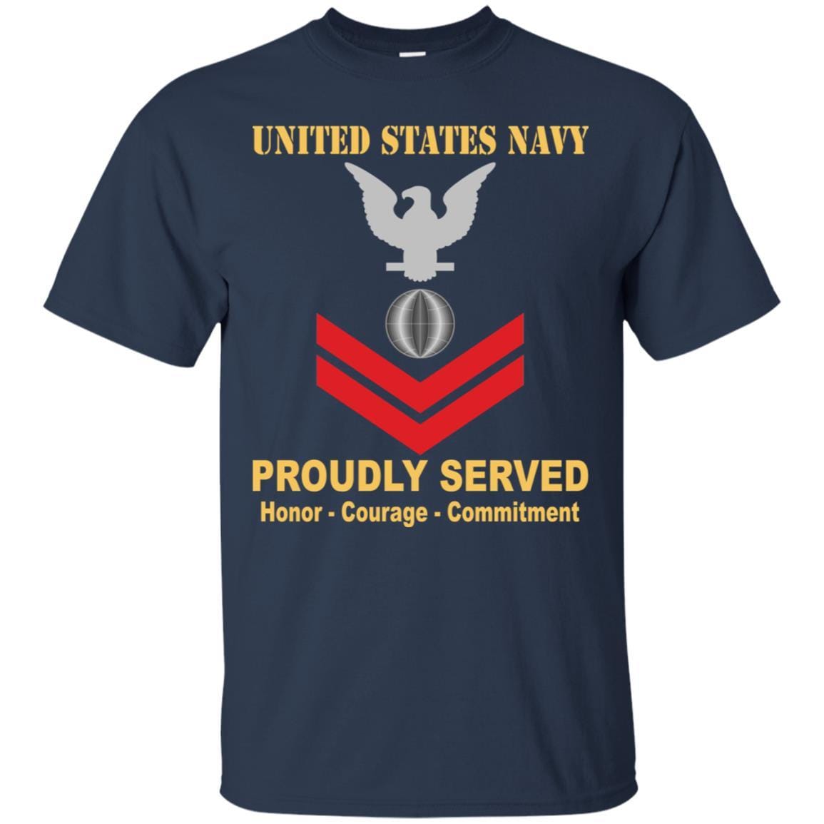 U.S Navy Electrician's mate Navy EM E-5 Rating Badges Proudly Served T-Shirt For Men On Front-TShirt-Navy-Veterans Nation