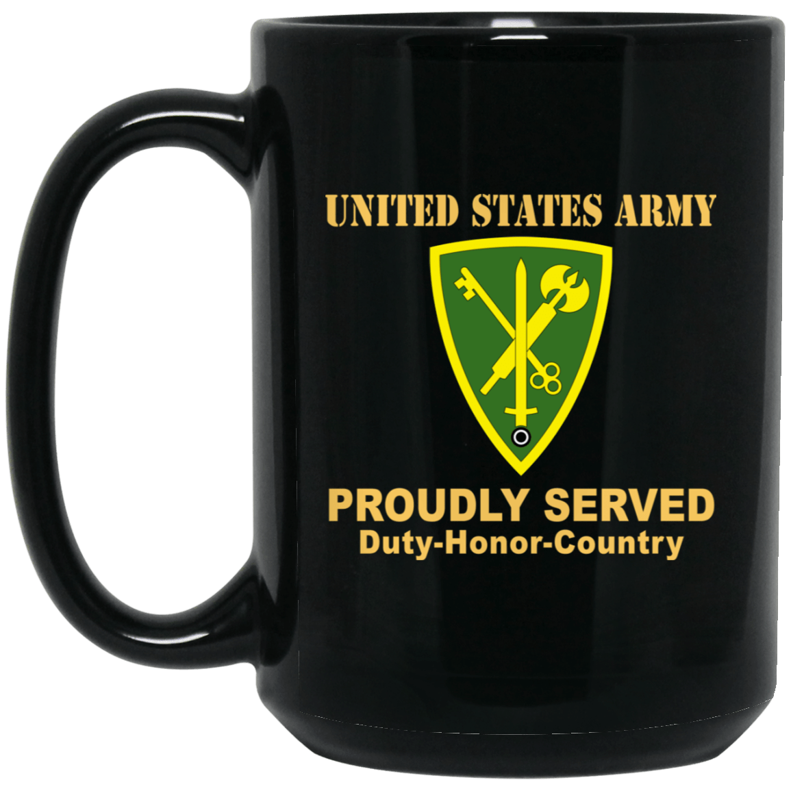 US ARMY 42ND MILITARY POLICE BRIGADE- 11 oz - 15 oz Black Mug-Mug-Army-CSIB-Veterans Nation