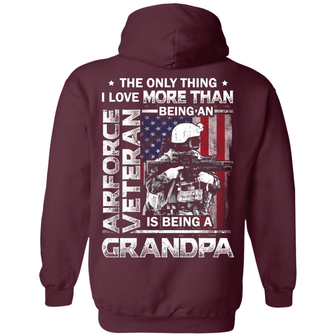 Military T-Shirt "Airforce Veteran I love Being A Grandpa" Men Back-TShirt-General-Veterans Nation