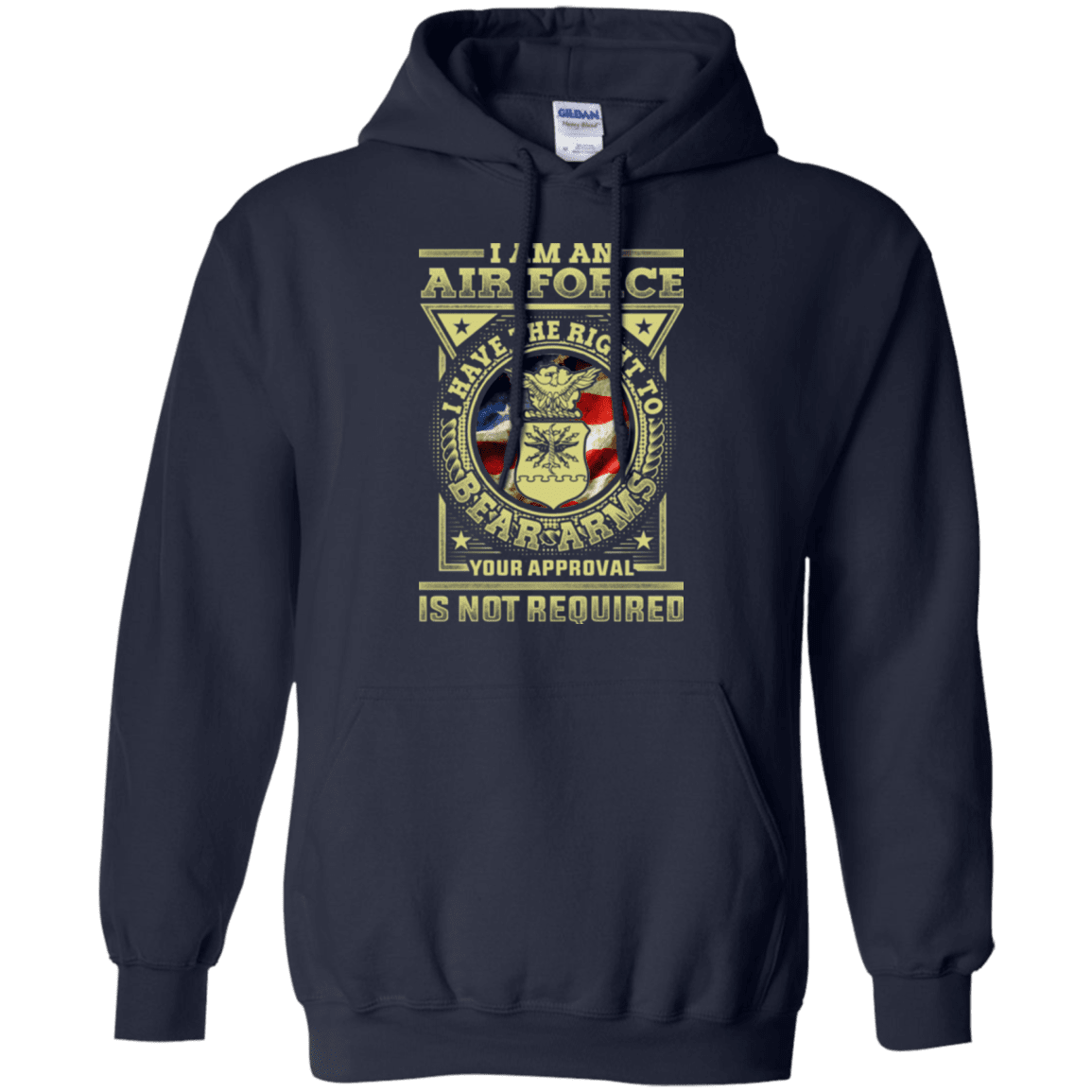 Military T-Shirt "AirForce Veteran Have the Right To Bear Arms Men" Front-TShirt-General-Veterans Nation