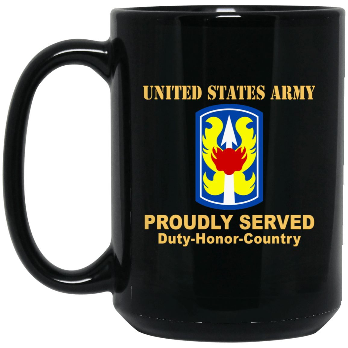 US ARMY 199TH INFANTRY BRIGADE - 11 oz - 15 oz Black Mug-Mug-Army-CSIB-Veterans Nation