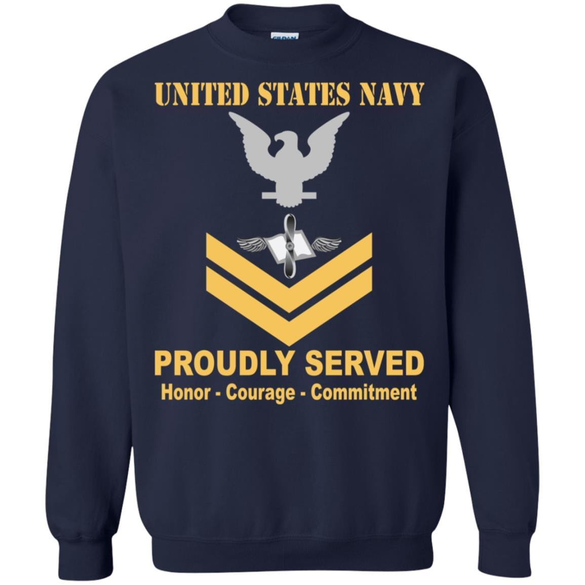 Navy Aviation Maintenance Administrationman Navy AZ E-5 Rating Badges Proudly Served T-Shirt For Men On Front-TShirt-Navy-Veterans Nation