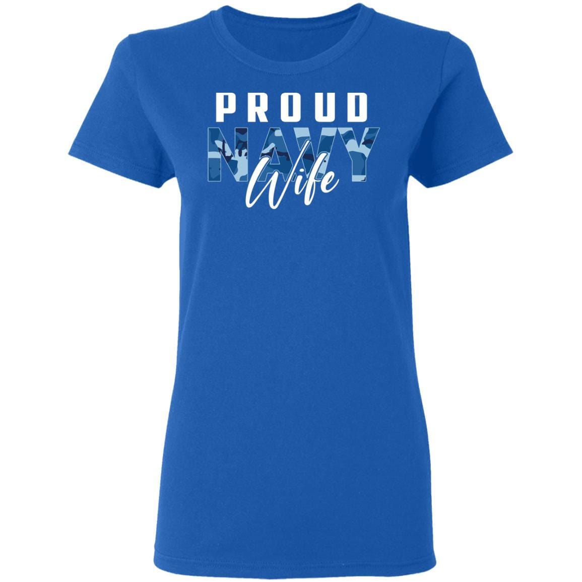 T-Shirt Proud Navy Wife Gildan Ladies' 5.3 oz.-T-Shirts-Veterans Nation