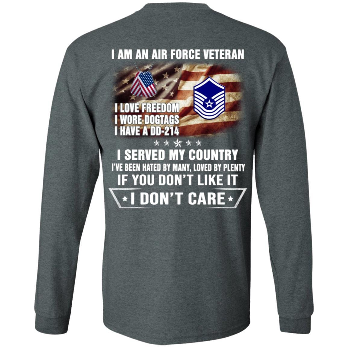 I Am An Air Force E-8 Old Style Rank Veteran T-Shirt On Back-TShirt-USAF-Veterans Nation