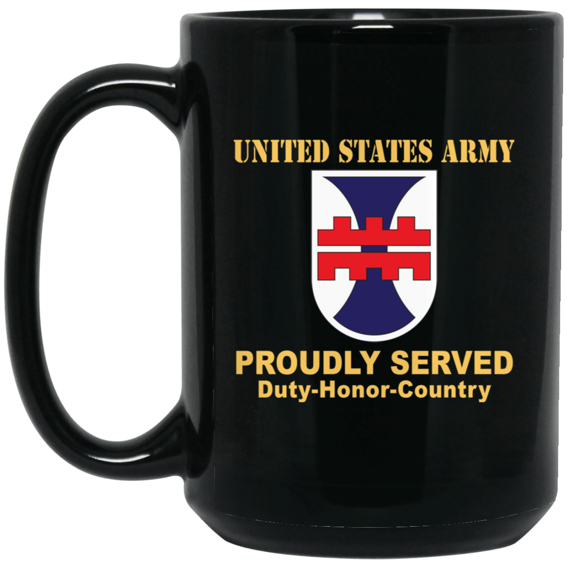 US ARMY 412TH ENGINEER COMMAND- 11 oz - 15 oz Black Mug-Mug-Army-CSIB-Veterans Nation