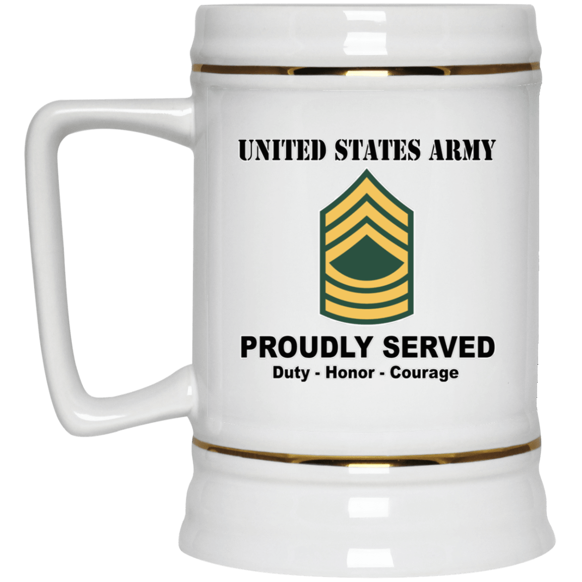 US Army E-8 Master Sergeant E8 MSG Noncommissioned Officer Ranks White Coffee Mug - Stainless Travel Mug-Mug-Army-Ranks-Veterans Nation