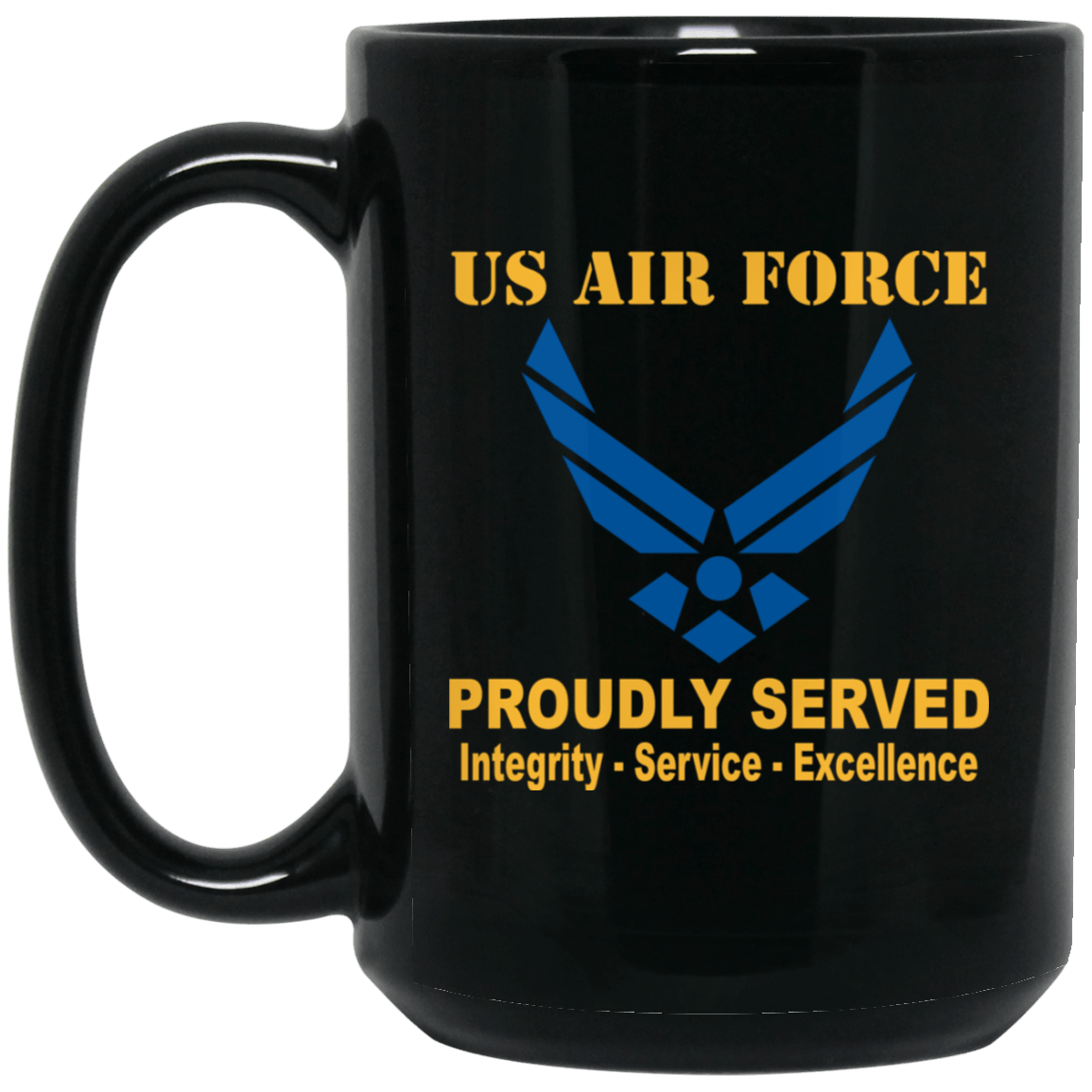 US Air Force Logo Black Mug 11 oz - 15 oz-Mug-USAF-Logo-Veterans Nation