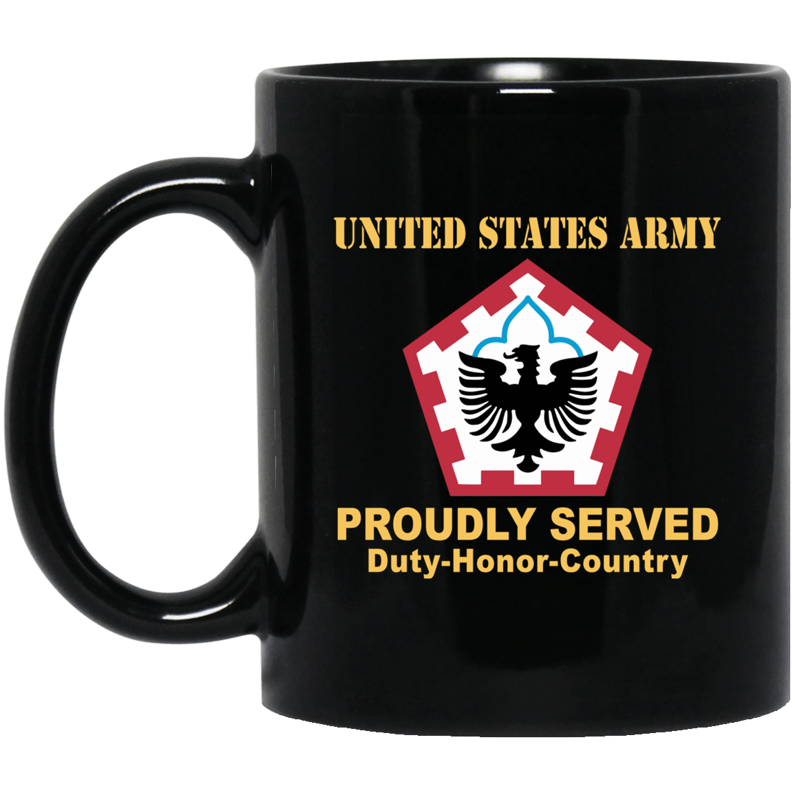 US ARMY 555TH ENGINEER BRIGADE- 11 oz - 15 oz Black Mug-Mug-Army-CSIB-Veterans Nation