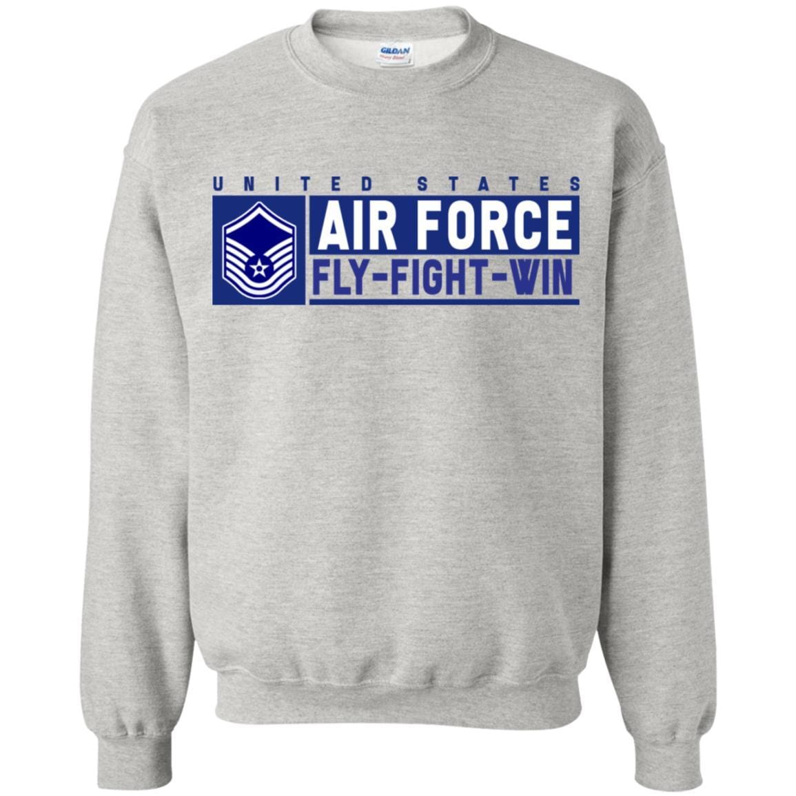 US Air Force E-7 Master Sergeant Fly - Fight - Win Long Sleeve - Pullover Hoodie-TShirt-USAF-Veterans Nation