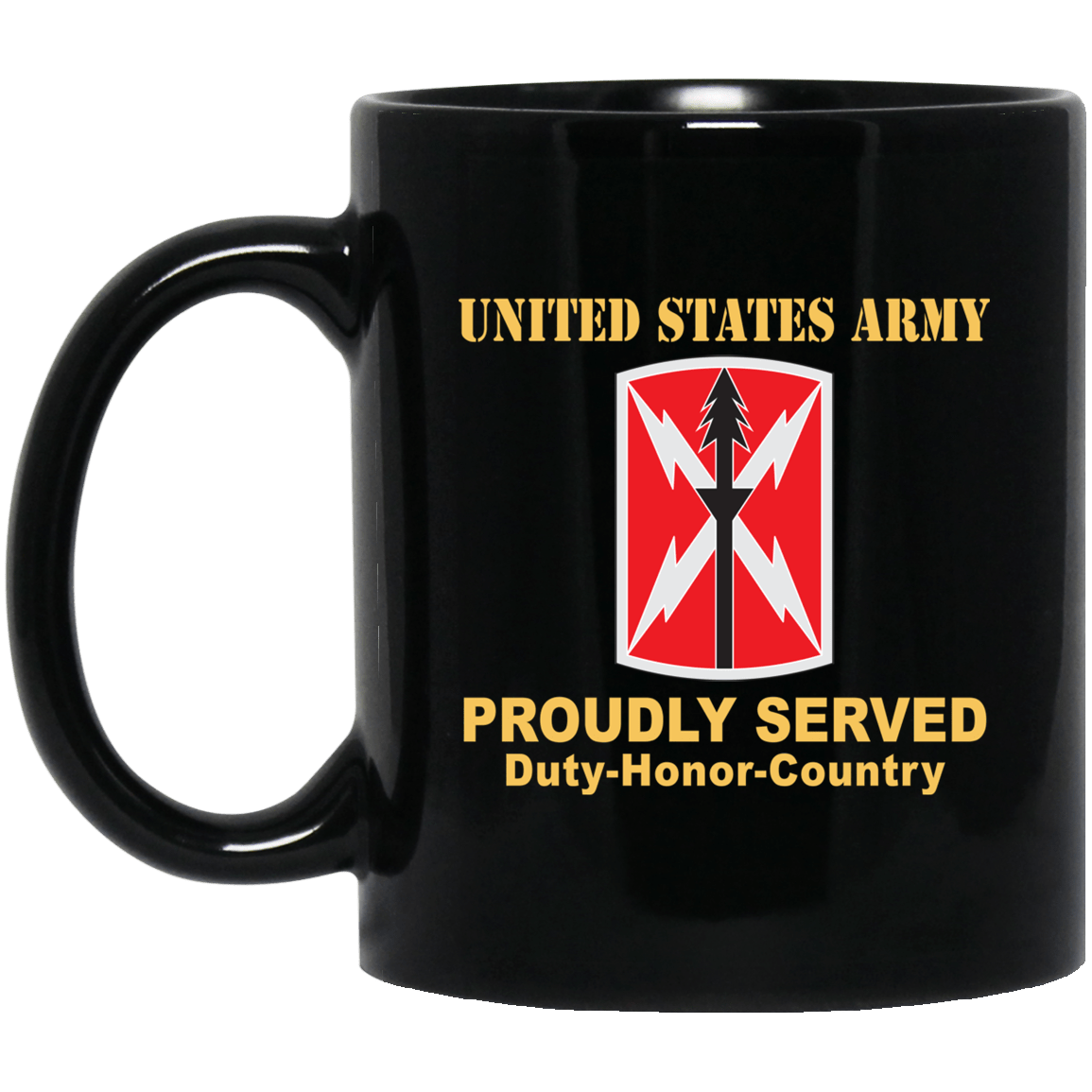 US ARMY 516 SIGNAL BRIGADE- 11 oz - 15 oz Black Mug-Mug-Army-CSIB-Veterans Nation