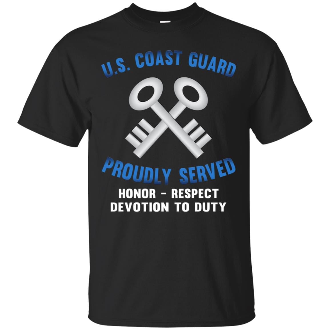 US Coast Guard Storekeeper SK Logo Proudly Served T-Shirt For Men On Front-TShirt-USCG-Veterans Nation