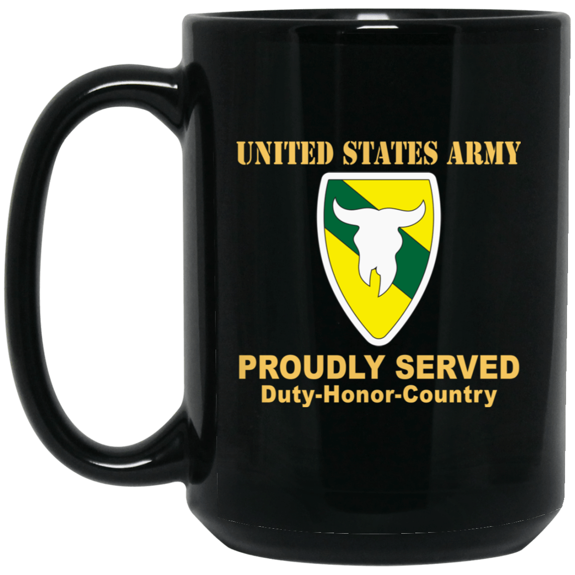 US ARMY 163 ARMORED BRIGADE- 11 oz - 15 oz Black Mug-Mug-Army-CSIB-Veterans Nation