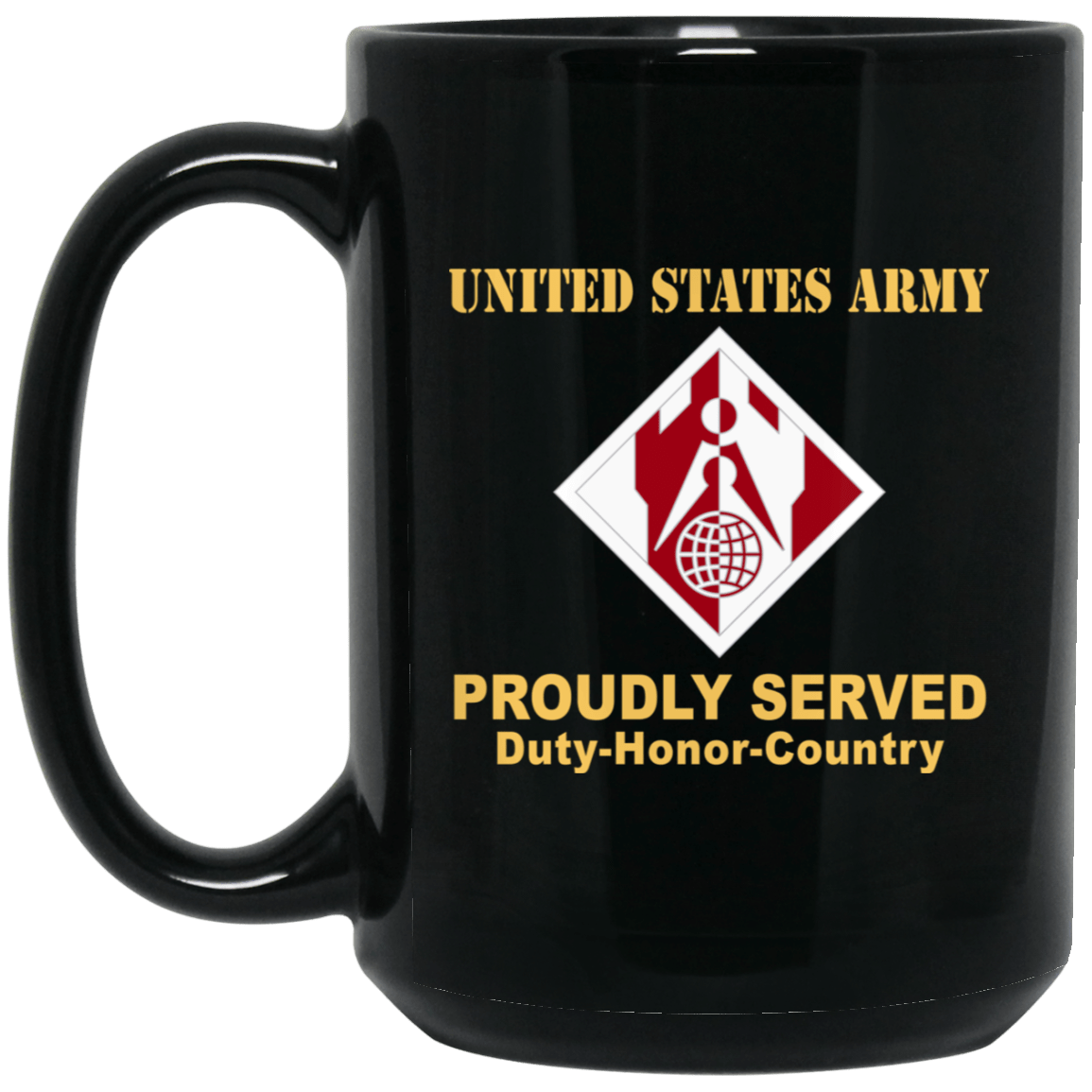 US ARMY CSIB CORPS OF ENGINEER- 11 oz - 15 oz Black Mug-Mug-Army-CSIB-Veterans Nation