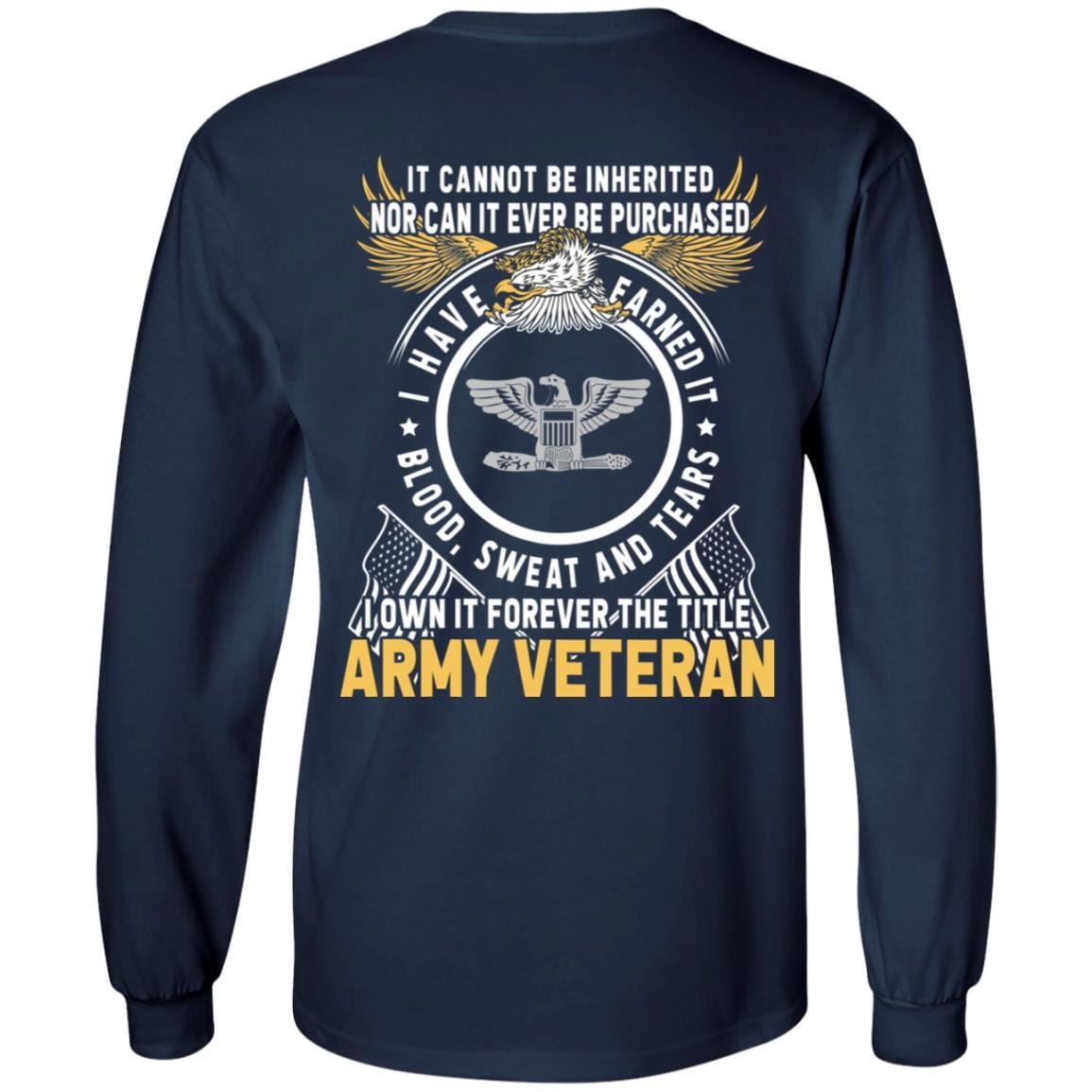 US Army O-6 Colonel O6 COL Field Officer Ranks T-Shirt For Men On Back-TShirt-Army-Veterans Nation