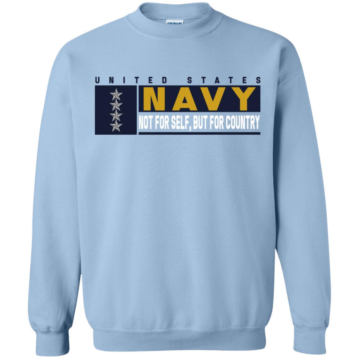 US Navy O-10 Admiral O10 ADM Not For Self, But For Country Long Sleeve - Pullover Hoodie-TShirt-Navy-Veterans Nation