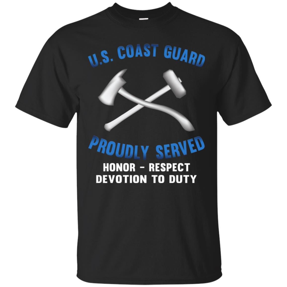 US Coast Guard Damage Controlman DC Logo Proudly Served T-Shirt For Men On Front-TShirt-USCG-Veterans Nation